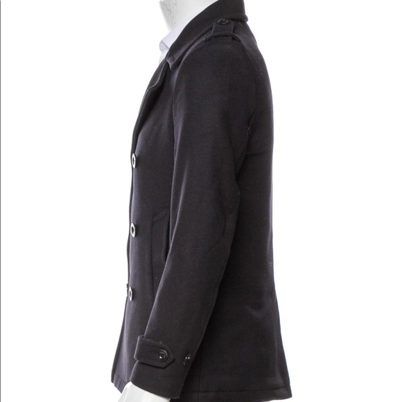 Theory Double-Breasted Wool Pea Coat - Picture 3 of 7
